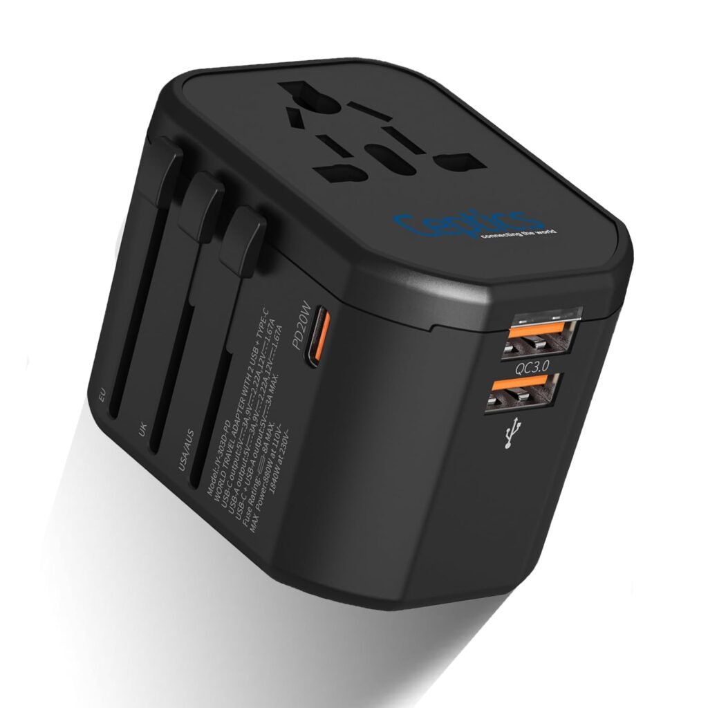 Ceptics Universal Travel Adapter with Type c - 4 in 1