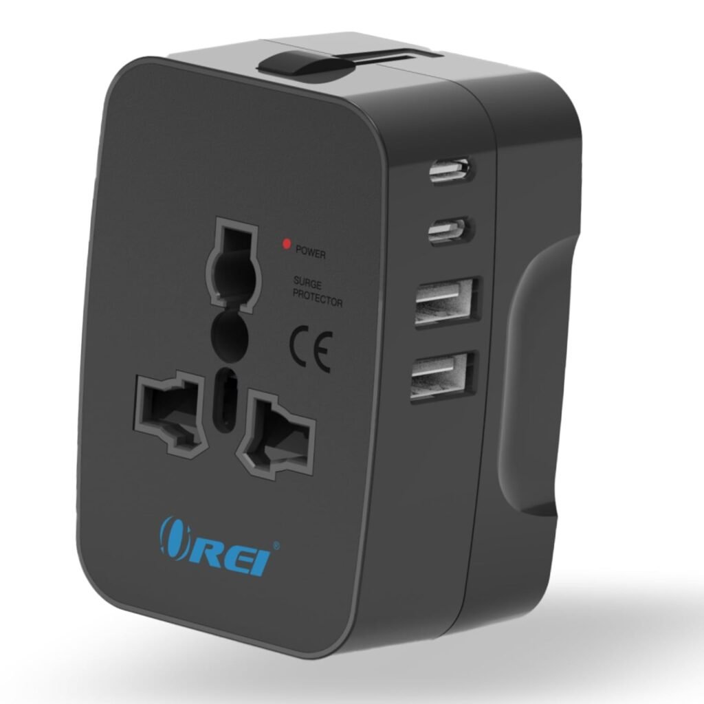 OREI 5 in 1 Universal Travel Adapter with Type C